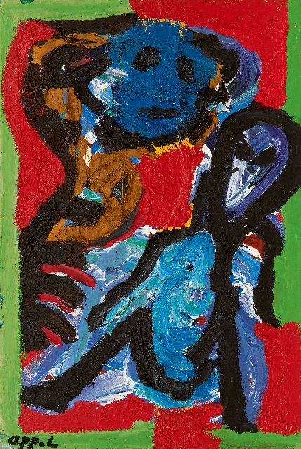 Karel Appel | Mother and child, oil on canvas, 91.5 x 61.0 cm, signed l.l. and painted in 1989