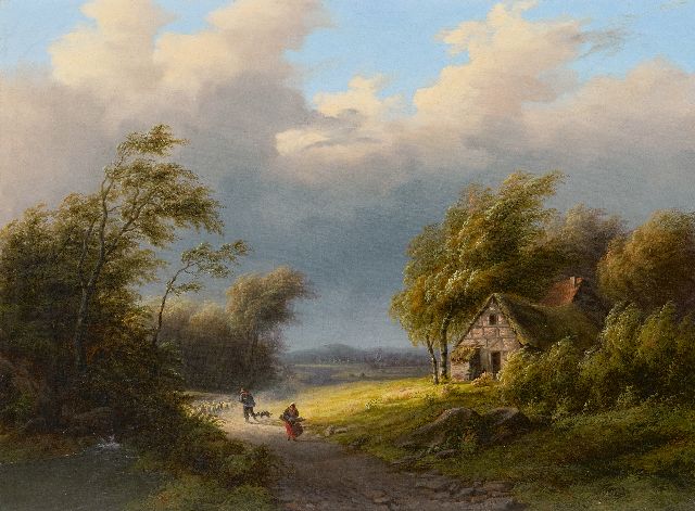 Willem Simon Petrus van der Vijver | A stormy day, oil on canvas, 39.3 x 53.2 cm, signed l.r. and dated 1851