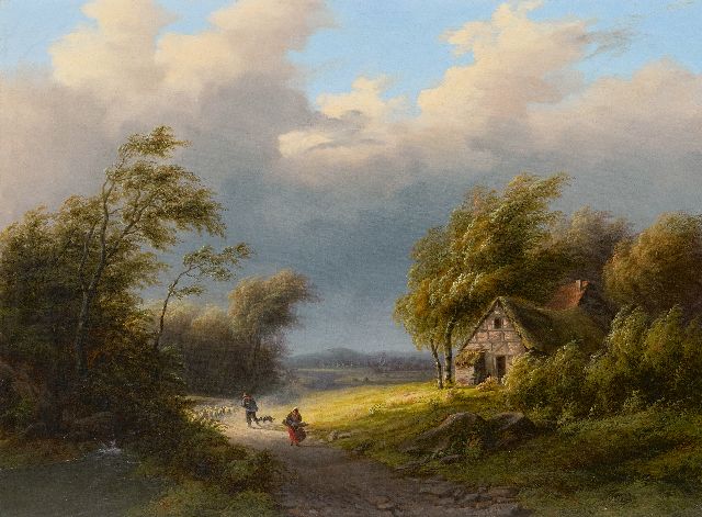 Vijver W.S.P. van der | A stormy day, oil on canvas 39.3 x 53.2 cm, signed l.r. and dated 1851, without frame