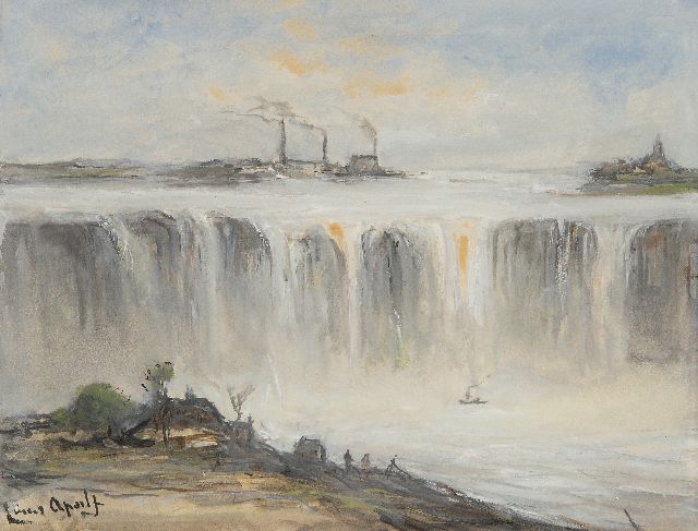 Apol L.F.H.  | The Niagara falls, watercolour and gouache on paper 15.0 x 19.8 cm, signed l.l. and dated 1895 on the reverse