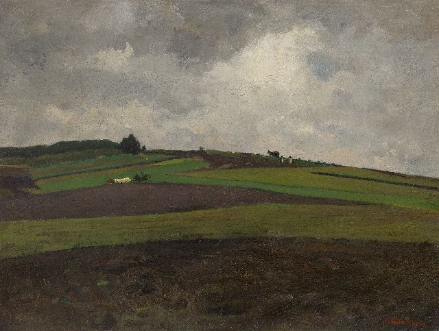 Floris Arntzenius | Hilly landscape in rainy weather, oil on canvas, 45.3 x 60.0 cm, signed l.r.