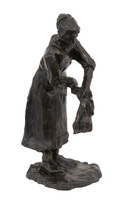 Lambertus Zijl | Woman doing the laundry, bronze, 34.0 x 19.0 cm, signed on the base and dated '20