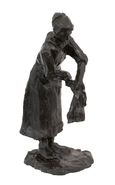 Lambertus Zijl | Woman doing the laundry, bronze, 34.0 x 19.0 cm, signed on the base and dated '20