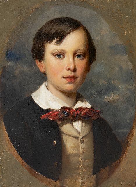 Nicolaas Pieneman | Portrait of the Dutch Crown Prince Wiwill, oil on panel, 51.6 x 37.3 cm, painted ca. 1852-1853
