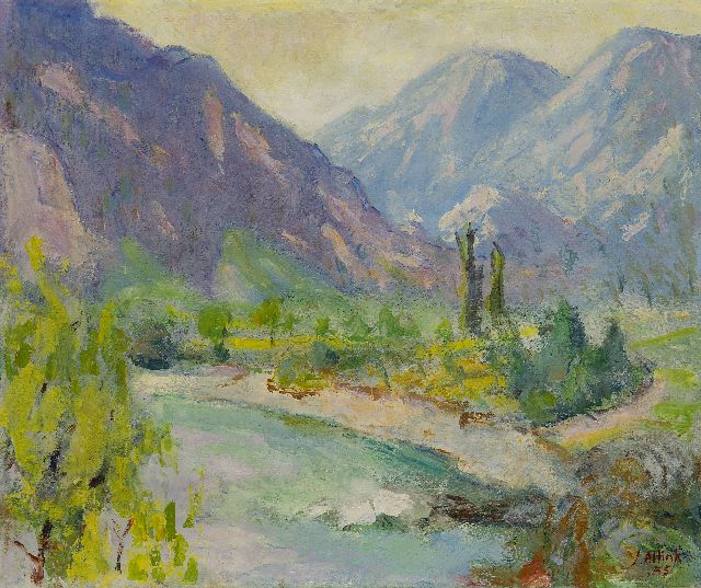 Jan Altink | Landscape in the Haute Savoie, oil on canvas, 50.3 x 60.2 cm, signed l.r. and dated '55