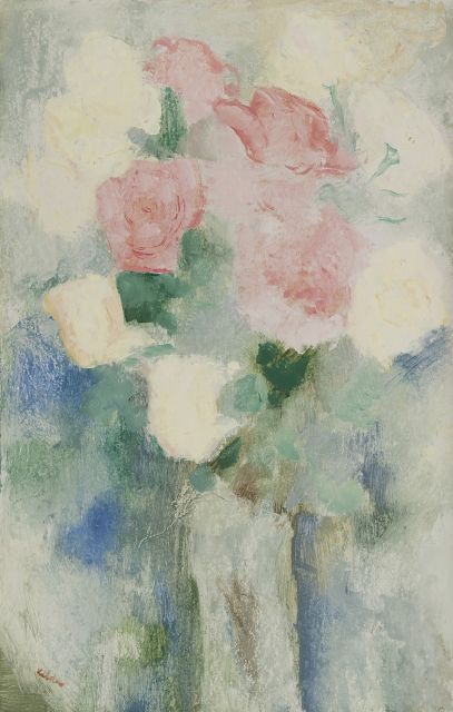 Toon Kelder | Still life with roses, oil on board, 52.1 x 33.2 cm, signed l.l.