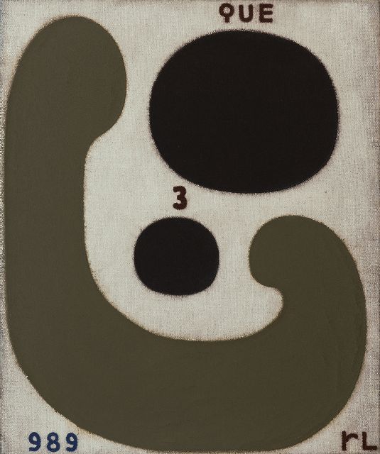 Lucassen R.  | QUE 3, oil with marblepowder on canvas 60.2 x 50.0 cm, signed l.r. with initials and in full on the reverse and dated 89-94 on the reverse