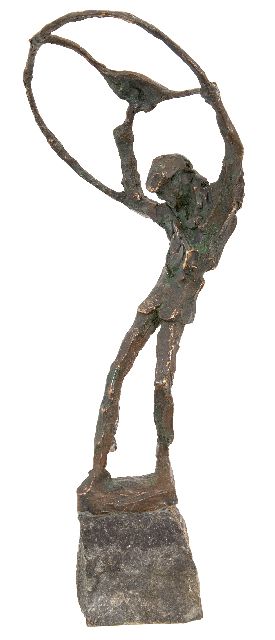Jits Bakker | The Parachutist, bronze, 46.4 x 9.9 cm, signed on the base