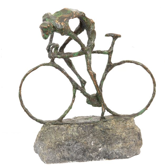 Jits Bakker | The Tour Rider, bronze, 31.4 x 28.6 cm, signed on the base