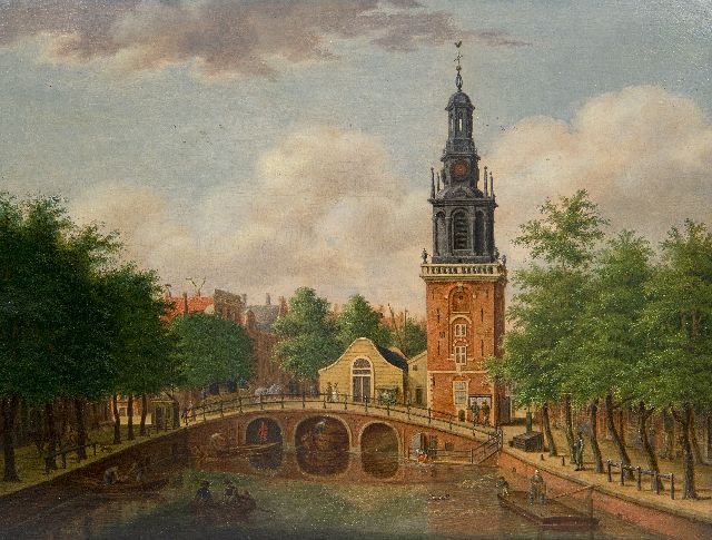 Willem Zijderveld | The Jan Roodenpoortstoren at the Singel, Amsterdam, oil on panel, 25.6 x 33.4 cm, signed l.l. (indistinctly)