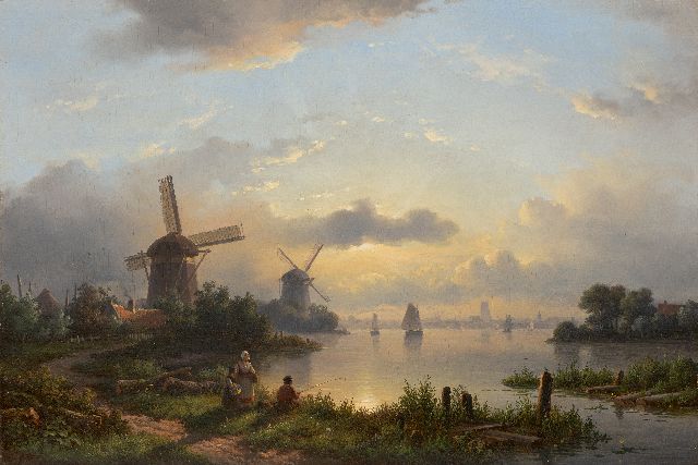 Kleijn L.J.  | River landscape, oil on panel 44.5 x 66.2 cm, signed l.r.