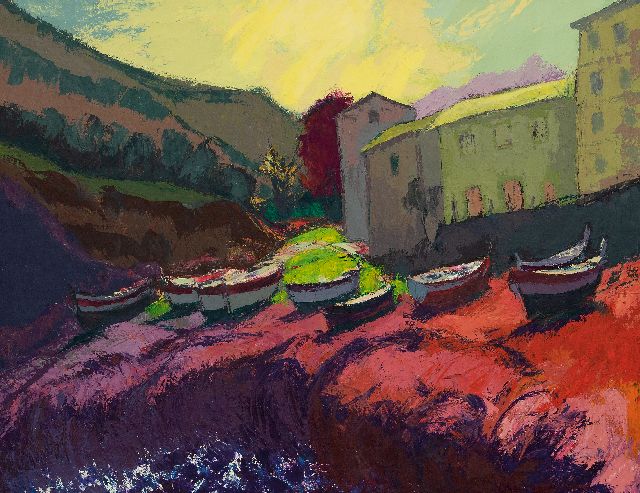 Jannes de Vries | Porticciolo (Cap Corse), oil on canvas, 70.3 x 90.3 cm, signed l.r. and dated '72
