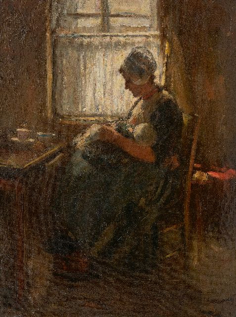 Robert Gemmell Hutchison | A Volendam mother and child, oil on canvas, 40.7 x 30.5 cm, signed l.r.