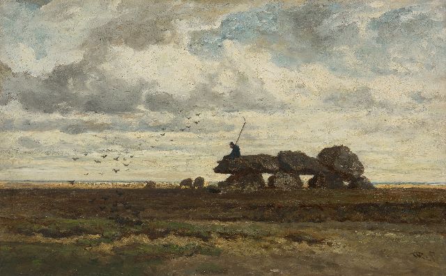 Roelofs W.  | The dolmen of Tynaarlo, Drenthe, oil on panel 28.9 x 46.2 cm, signed l.r. with initials and painted ca. 1863-1870