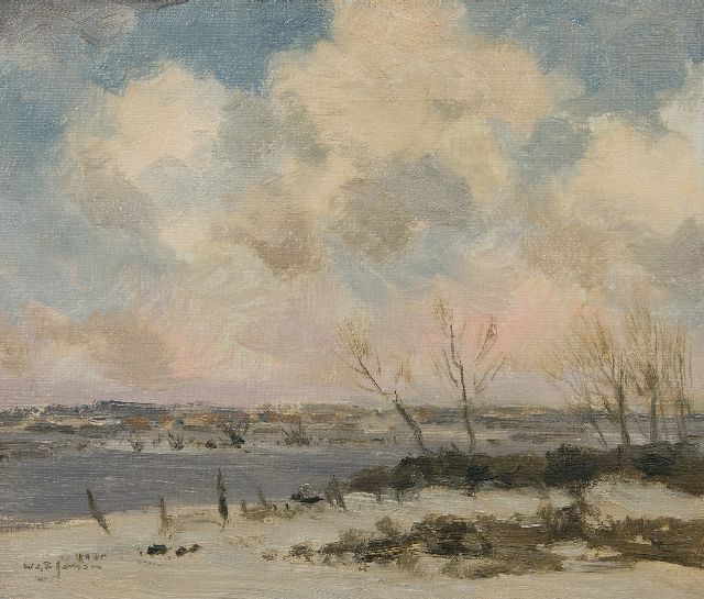 Jansen W.G.F.  | Winterscene, oil on canvas 30.4 x 35.2 cm, signed l.l.