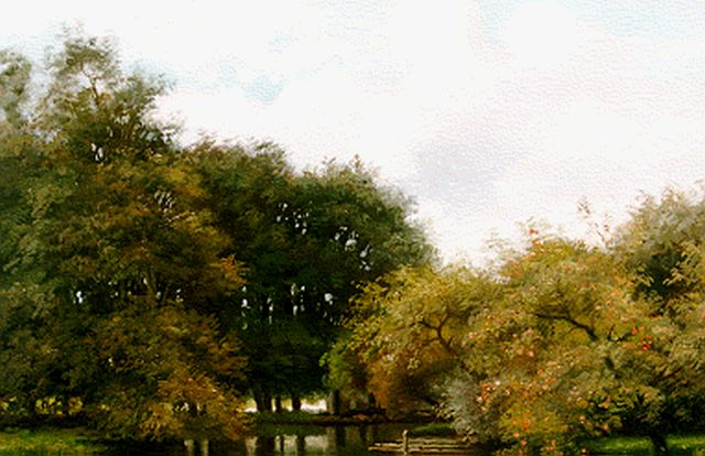 Barend Leonardus Hendriks | A wooded river landscape, oil on panel, 22.6 x 31.4 cm, signed l.l.