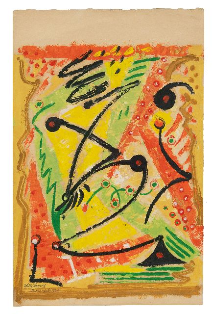 Willy Boers | Untitled, ink and gouache on paper, 36.3 x 23.5 cm, signed l.l. and dated 'Paris-Juli' 1948