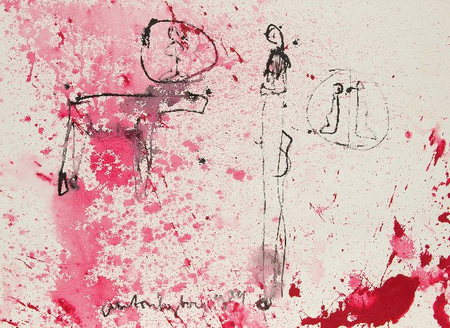 Heyboer A.  | Untitled, ink and watercolour on paper 78.5 x 107.5 cm, signed l.c. and dated 1984