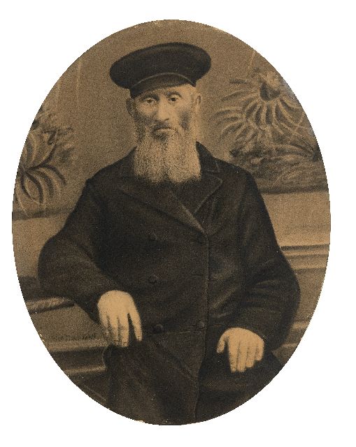 Mondriaan P.C.  | Portrait of a man, charcoal on paper 52.3 x 39.5 cm, gesigneerd links van het midden