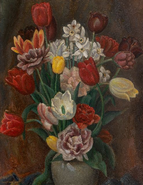 Leo Gestel | Flower still life, oil on canvas, 70.6 x 55.3 cm, signed l.l. and dated 1926 on the reverse