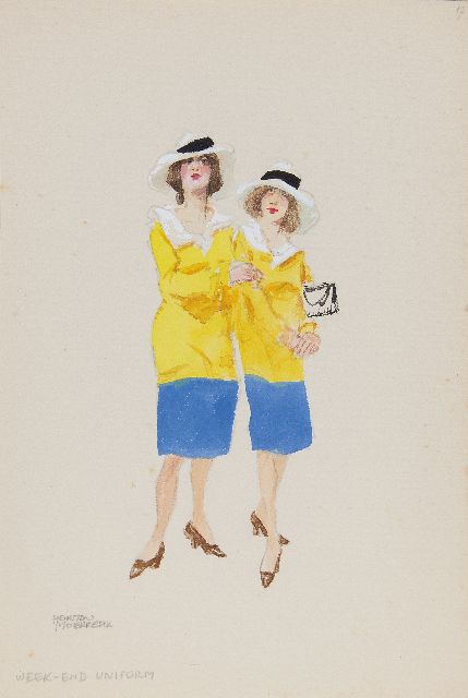 Herman Moerkerk | Week-end uniform, pencil and watercolour on paper, 25.5 x 17.1 cm, signed l.l.