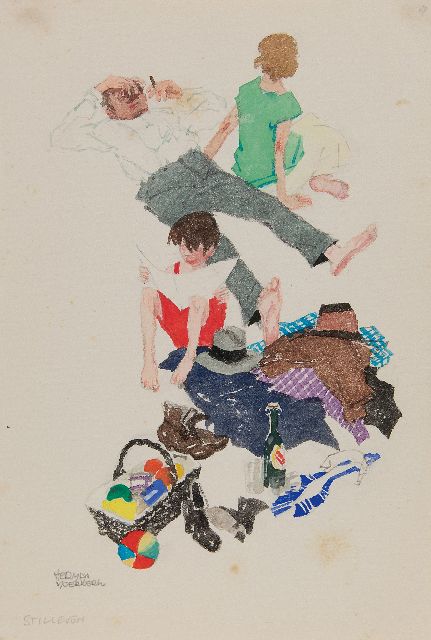 Herman Moerkerk | Still life, pencil and watercolour on paper, 25.5 x 17.1 cm, signed l.l.