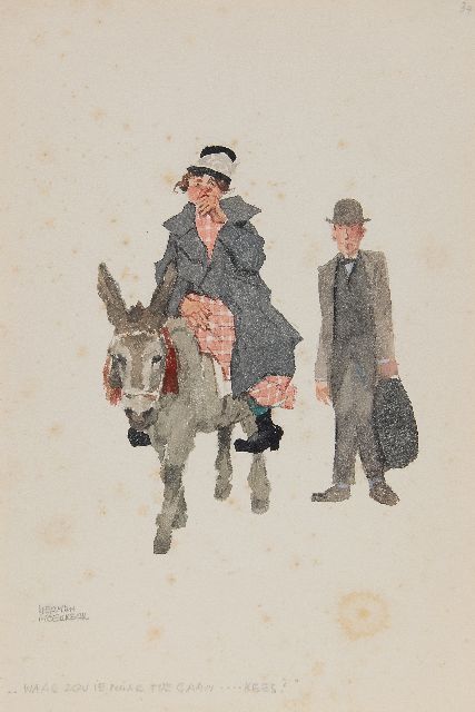 Herman Moerkerk | 'Where would he go.... Kees?', pencil and watercolour on paper, 25.5 x 17.1 cm, signed l.l.