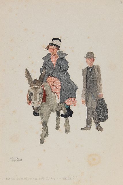 Moerkerk H.A.J.M.  | 'Where would he go.... Kees?', pencil and watercolour on paper 25.5 x 17.1 cm, signed l.l.