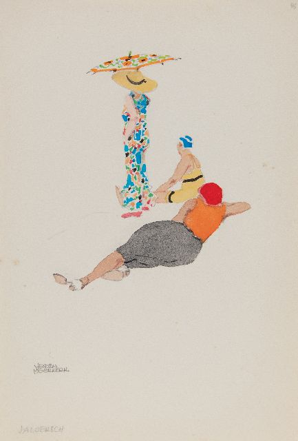 Herman Moerkerk | Jealous, pencil and watercolour on paper, 25.5 x 17.3 cm, signed l.l.