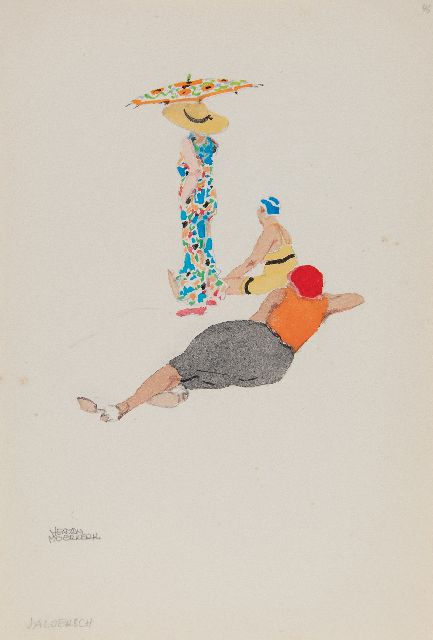 Herman Moerkerk | Jealous, pencil and watercolour on paper, 25.5 x 17.3 cm, signed l.l.