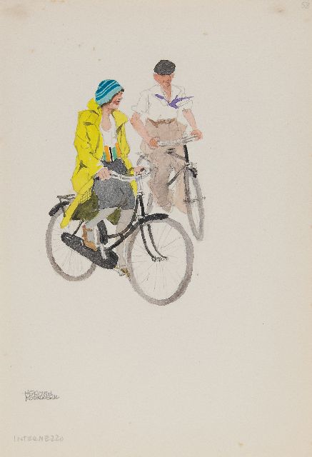 Herman Moerkerk | Intermezzo, pencil and watercolour on paper, 25.5 x 17.1 cm, signed l.l. and VERKOCHT