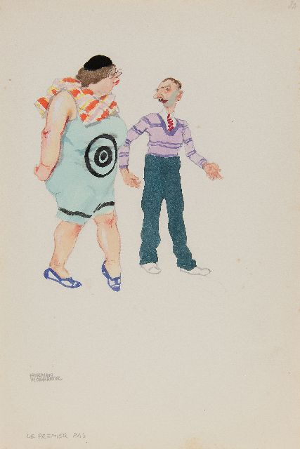 Herman Moerkerk | The first steps, pencil and watercolour on paper, 25.6 x 17.1 cm, signed l.l.