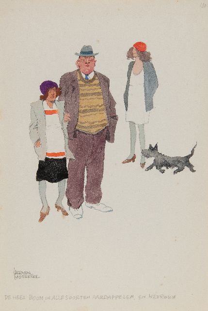 Herman Moerkerk | Mr. Boom, in all kinds of potatoes, and Mrs, pencil and watercolour on paper, 25.6 x 17.1 cm, signed l.l.