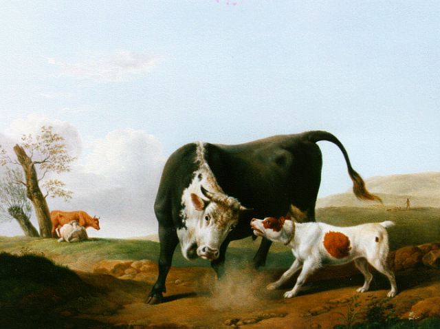 Dallinger von Dalling A.J.  | The fight, oil on panel 30.0 x 36.3 cm, signed l.l. and dated 1837