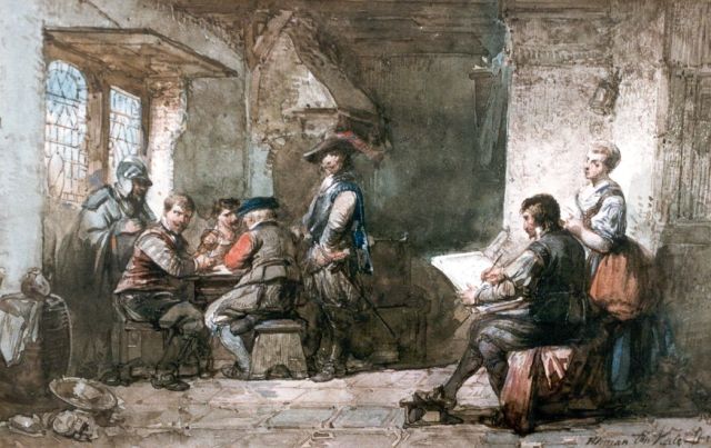 Herman ten Kate | A painter at work, watercolour on paper, 15.0 x 23.0 cm, signed l.r. and dated '59