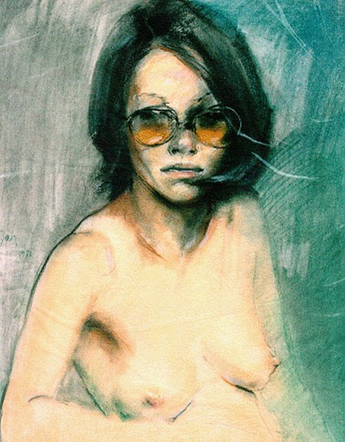 Asselbergs J.M.C.  | A female nude, pastel on paper 64.0 x 49.0 cm, signed m.l. and dated 1971