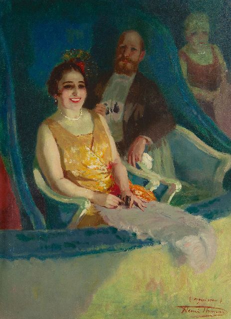 Henri Thomas | In the theatre, oil on canvas, 75.2 x 55.5 cm, signed l.r.