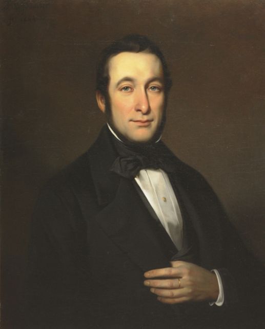 Bastiaan de Poorter | Portrait of Mr. Teixera de Mattos, oil on canvas, 81.3 x 65.5 cm, signed u.l. and dated 1844