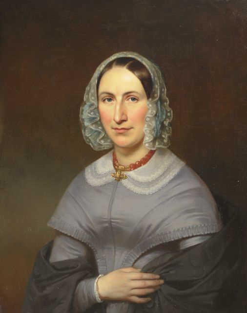 Bastiaan de Poorter | Portrait of Mrs. Teixera de Mattos, oil on canvas, 81.4 x 64.8 cm, signed u.l. and dated 1844