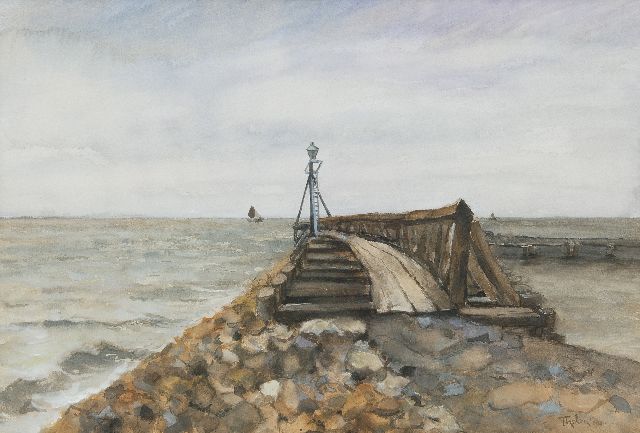 Willem Bastiaan Tholen | The harbour of Nijkerk, watercolour on paper, 38.3 x 56.5 cm, signed l.r. and dated '09