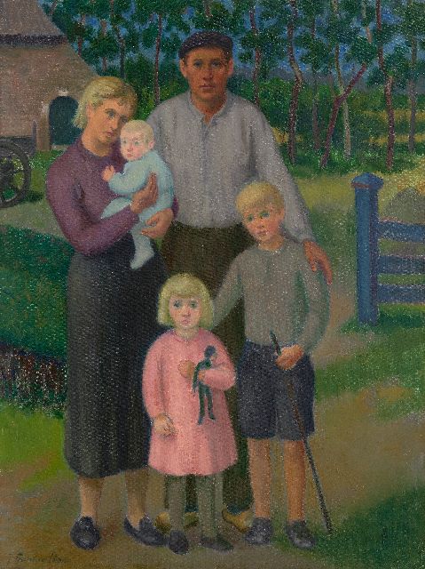 Franken J.P.J.  | Peasant family, oil on canvas 60.3 x 45.4 cm, signed l.l.