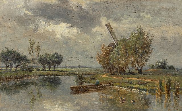 Gabriel P.J.C.  | Before the storm, at Abcoude, oil on canvas 28.6 x 46.2 cm, signed l.r.