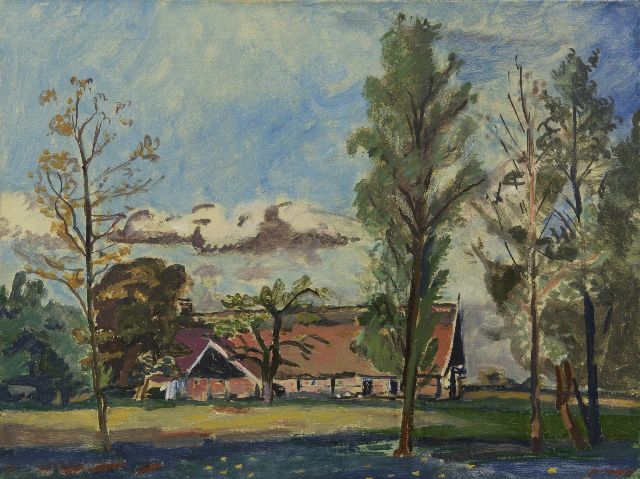 Jan Wiegers | A farm in Saasveld, Twente, oil on canvas, 46.6 x 61.2 cm, signed l.r. and dated '40