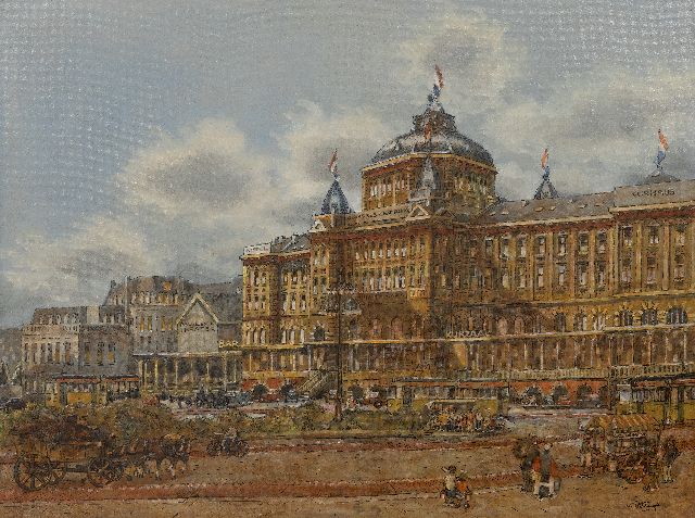 Ettinger B.C. van | The Kurhaus in Scheveningen, oil on board 60.2 x 80.1 cm, signed l.r. (without frame) and dated on the reverse 'Scheveningen augustus' 1976