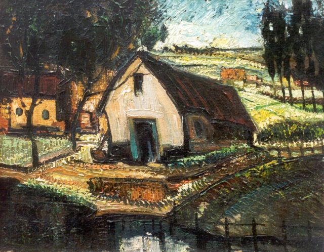 Mels J.W.A.A.M.  | A farm, oil on canvas 35.0 x 44.8 cm, signed l.l. and on the reverse