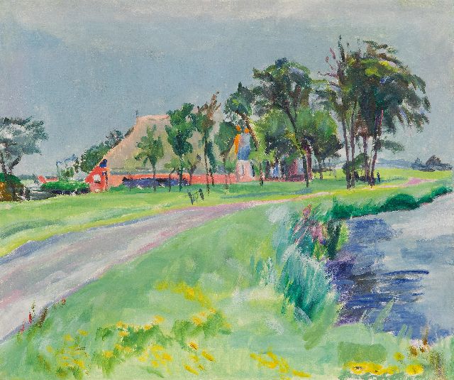 Ekke Kleima | Landscape in Groningen, oil on canvas, 50.8 x 59.5 cm