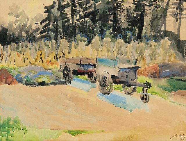 Jan Altink | Farmyard in Essen, watercolour on paper, 44.7 x 59.5 cm, signed l.r. and dated '41