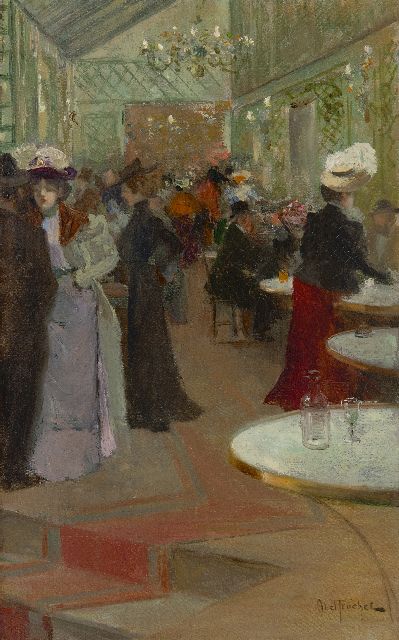 Abel-Truchet L.  | Le soir au café, oil on canvas 48.5 x 29.4 cm, signed l.r. and painted ca. 1905