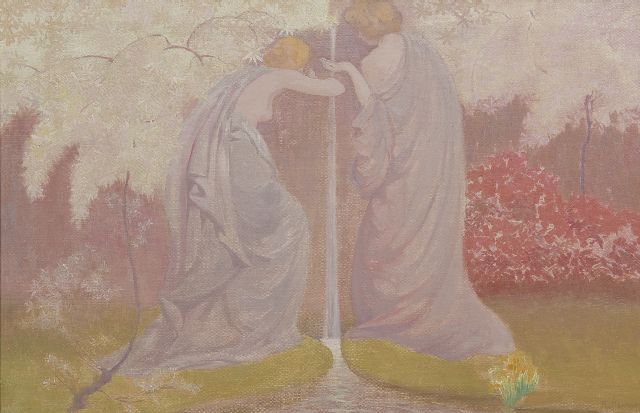 Kennedy R.W.  | The source of life, oil on canvas 65.0 x 100.0 cm, signed l.r. and 1910-1920