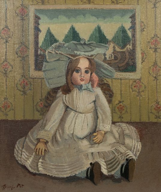 Basje Pot | La belle au chapeau, oil on canvas, 89.9 x 74.8 cm, signed l.l.